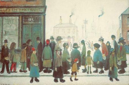 Waiting For The Shops To Open - Lowry